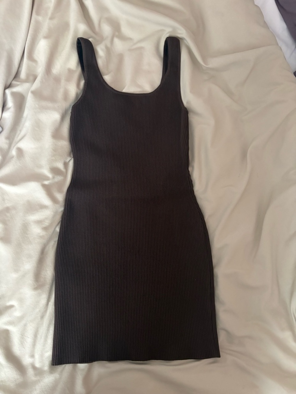 Babaton Sculpt Knit Squareneck Mini Dress